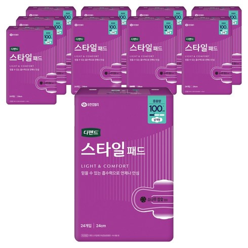 디펜드 여성용 스타일 참숯 패드형 성인기저귀, 24개입, 10개