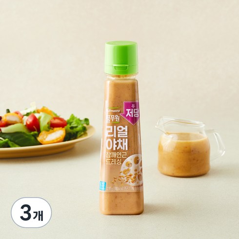 풀무원 저당 리얼야채 참깨연근 드레싱, 230g, 3개