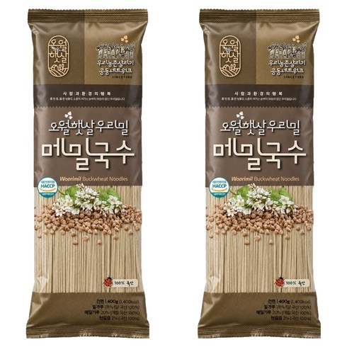 오월햇살 우리밀 메밀국수, 2개, 400g