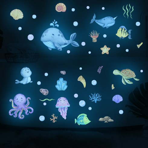 제이브 야광 물고기 스티커