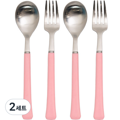 라온누리 아동용 블루밍 컬러 수저세트, SOFT PINK, 숟가락 2p + 포크 2p, 2세트