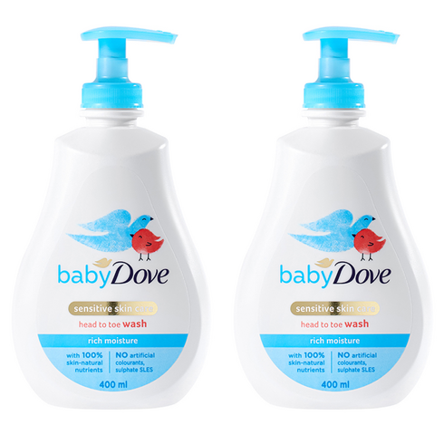 베이비도브 유아용 바디워시 리치모이스처 베이비향, 400ml, 2개