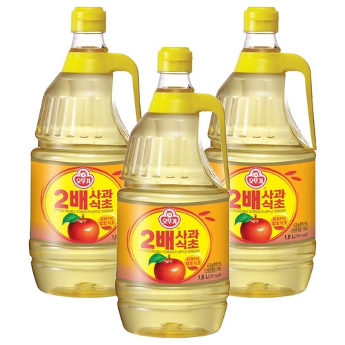 오뚜기 2배 사과식초, 1.8L, 3개