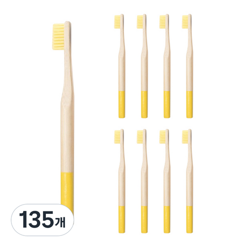 트레이드미 순한 대나무 칫솔 컬러모 옐로우, 135개, 1개입