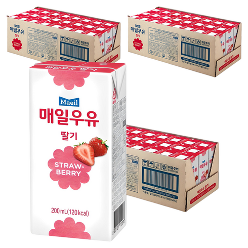 매일우유 멸균 딸기, 200ml, 72개