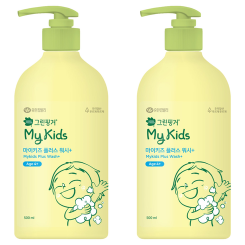 그린핑거 아동용 마이키즈 플러스 워시, 500ml, 2개