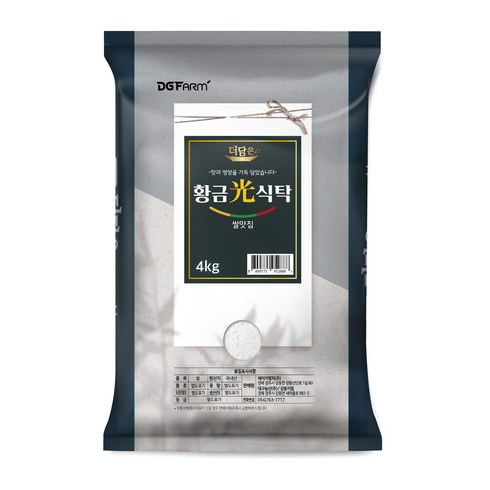 더담은 2026년산 햅쌀 황금빛식탁 백미 상등급, 4kg, 1개