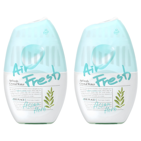 에어후레쉬 크리스탈워터 실내용 방향제, 400ml, 2개, 아시안 허브향