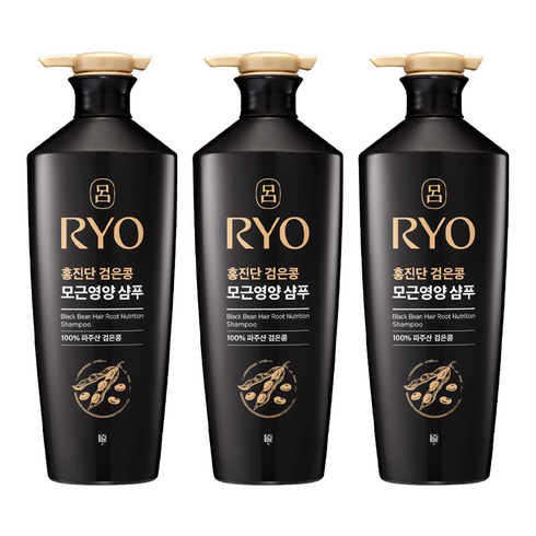 려 홍진단 검은콩 모근영양 샴푸 화이트 플로럴향, 820ml, 3개