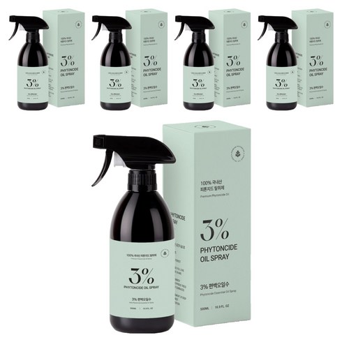 3프로편백오일수 피톤치드 탈취제 본품, 5개, 500ml