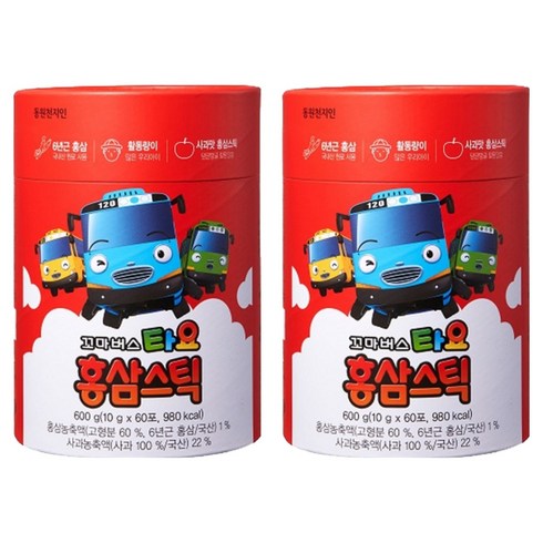 천지인 꼬마버스 타요 홍삼스틱, 600g, 2개