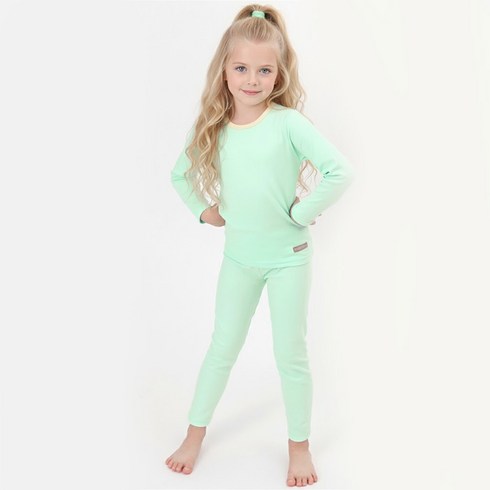 프리미에팜 아동용 솔리드 후라이스 9부 실내복 세트