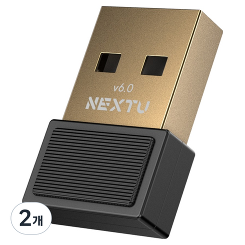 넥스트유 블루넥스 USB 블루투스 동글 6.0 무선 어댑터, 블랙, 2개, 609BT