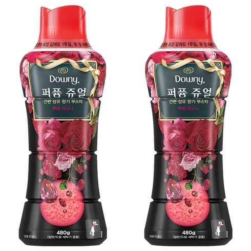 다우니 퍼퓸 쥬얼 루비 피오니 향기 부스터, 480g, 2개