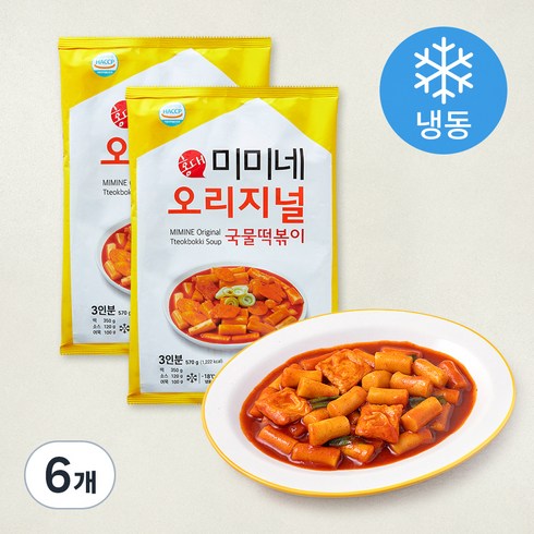 미미네 오리지널 국물떡볶이 (밀떡) (냉동), 570g, 6개