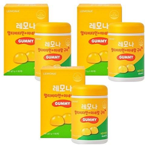 레모나 멀티비타민 미네랄 구미, 60정, 3개