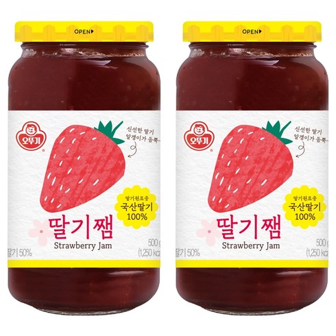 오뚜기 딸기쨈, 500g, 2개