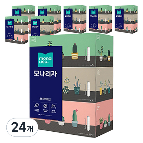 모나리자 천연펄프 미용티슈 2겹, 72개, 250매