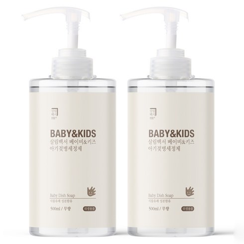 살림백서 베이비 앤 키즈 아기 젖병세정제 무향, 500ml, 2개