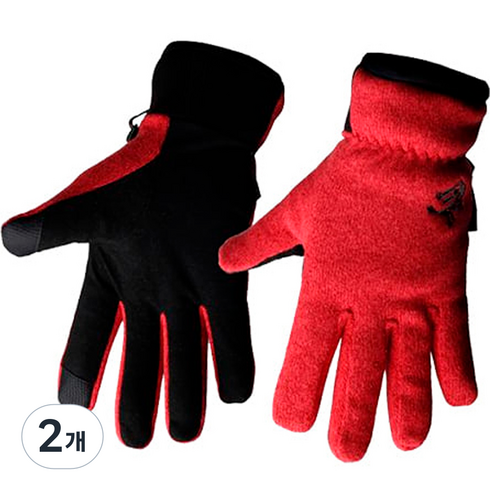 울프라운치 SMART TOUCH KNIT 등산장갑, RED, 2개