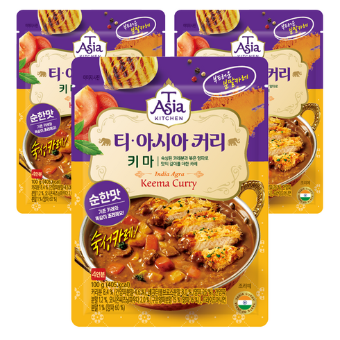 티아시아키친 키마 커리 분말, 100g, 3개