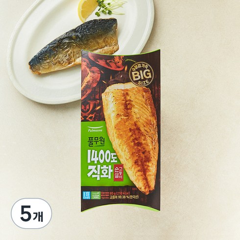 풀무원 1400도 직화 순살 고등어, 85g, 5개