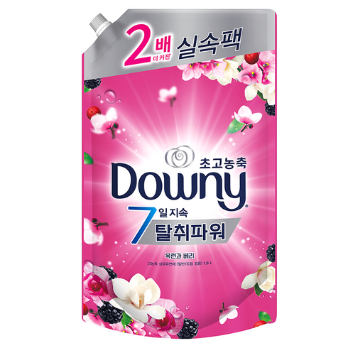 다우니 탈취파워 초고농축 섬유유연제 목련과베리 리필, 1.6L, 1개