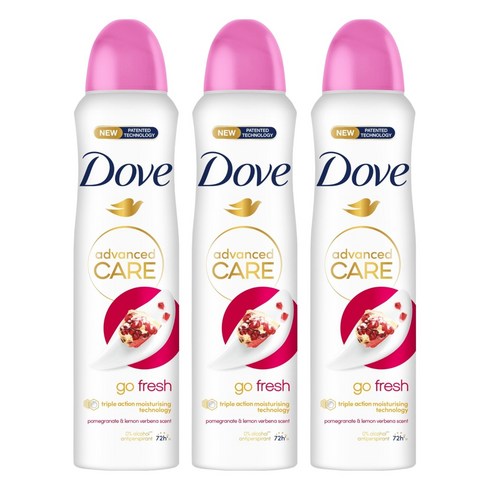 도브 데오드란트 스프레이 석류&레몬버베나향, 3개, 150ml