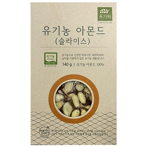 유가원 유기농 아몬드 슬라이스 토핑, 140g, 1개