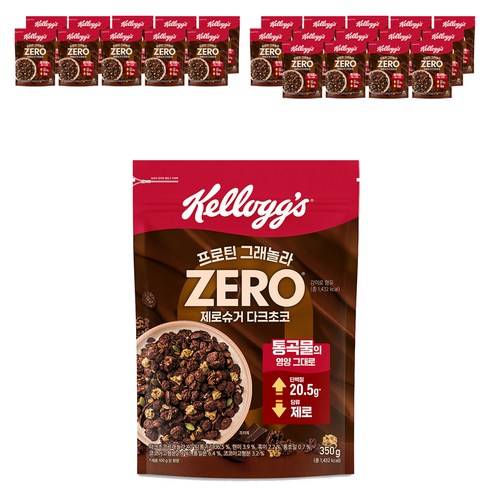 켈로그 프로틴 그래놀라 제로슈거 다크초코, 350g, 25개