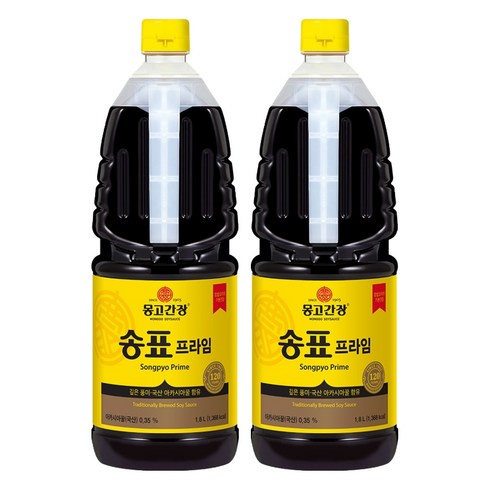 몽고간장 송표 프라임 양조간장, 1.8L, 2개