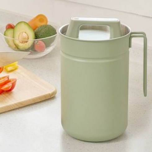 무디타 스텐 진공 음식물 쓰레기통 2.8L, 올리브, 1개