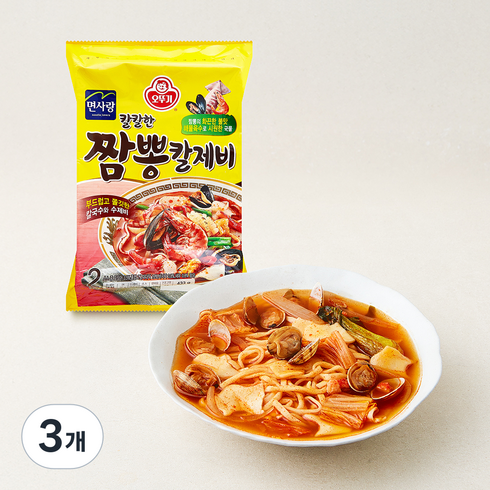 오뚜기 칼칼한 짬뽕 칼제비 2인분, 433g, 3개