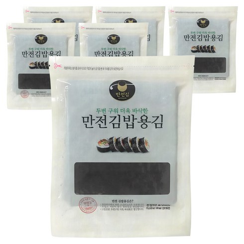만전김 두번구운 김밥용 김, 115g, 6개