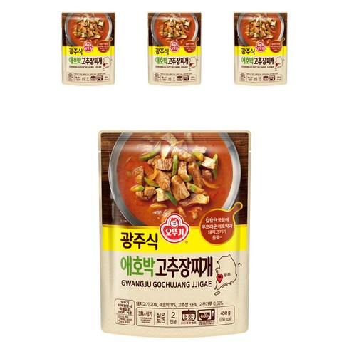 오뚜기 광주식 애호박 고추장찌개, 450g, 4개