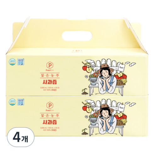 푸릇담 젊은농부 사과즙, 100ml, 120개