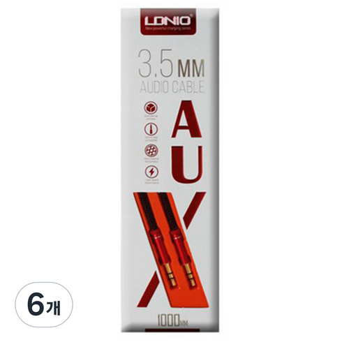 LDNIO 차량용 메탈 옥스 케이블, 6개