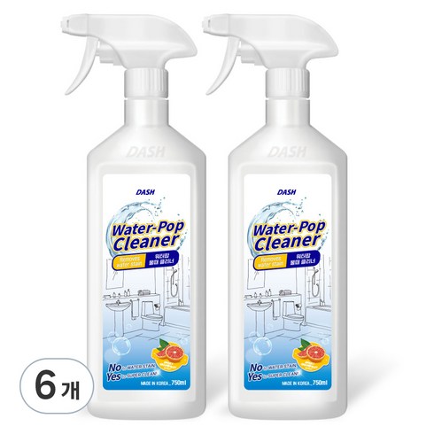 DASH 워터팝 물때 클리너, 750ml, 6개