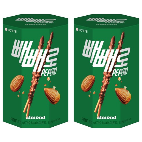 빼빼로 아몬드, 132g, 2개