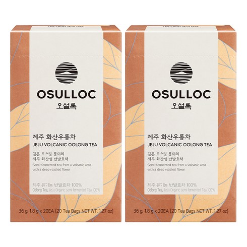 오설록 제주 화산 우롱차 티백, 1.8g, 20개입, 2개