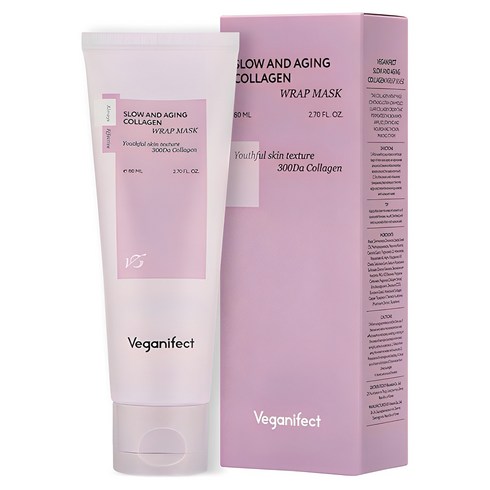 비건이펙트 슬로우 앤 에이징 저분자 콜라겐 물광 랩마스크 80ml, 1개입, 1개