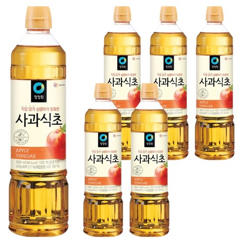 청정원 사과식초, 900ml, 6개