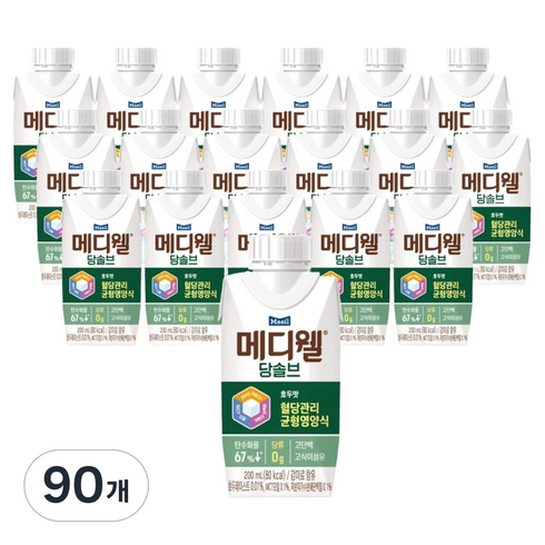 메디웰 당솔브 호두맛 혈당관리 균형영양식, 200ml, 90개