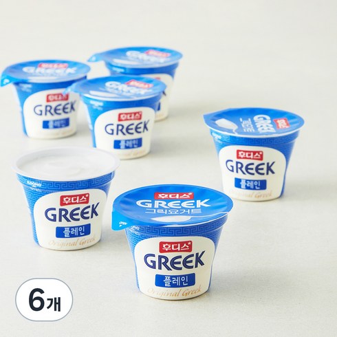 후디스 그릭요거트 플레인, 480g, 6개