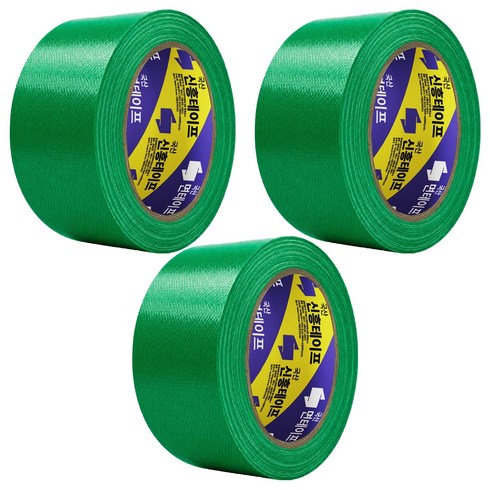 신흥 국산 대용량 라바 청면테이프 48mm X 25M 녹색, 3개