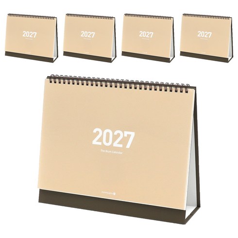 모닝글로리 2027 비움 모닝 스탠딩 캘린더 대, 베이지, 5개