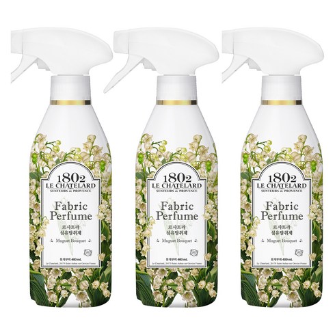 르샤트라1802 섬유탈취제 뮤게부케 본품, 400ml, 3개