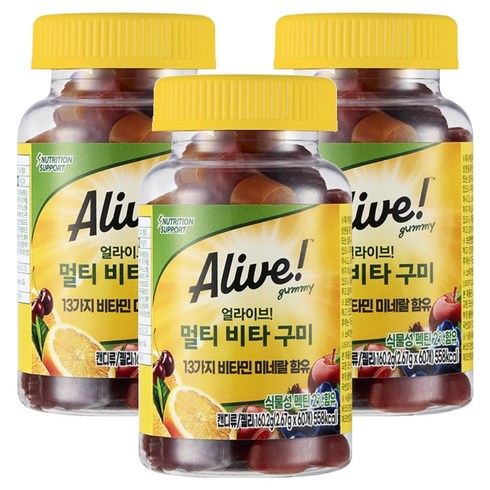 얼라이브 멀티 비타 구미, 60정, 3개