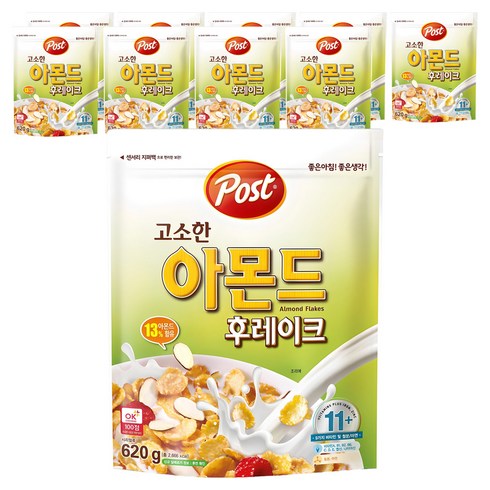 포스트 고소한 아몬드 후레이크 시리얼, 620g, 10개