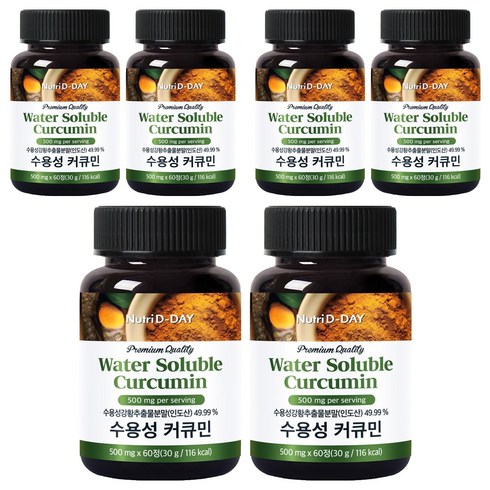 뉴트리디데이 프리미엄 수용성 강황 커큐민 60p, 30g, 6개
